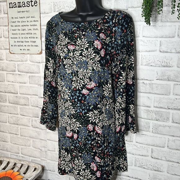J. Jill Vintage Floral Flared Sleeve High Slit Dress Size Small - Picture 1 of 8